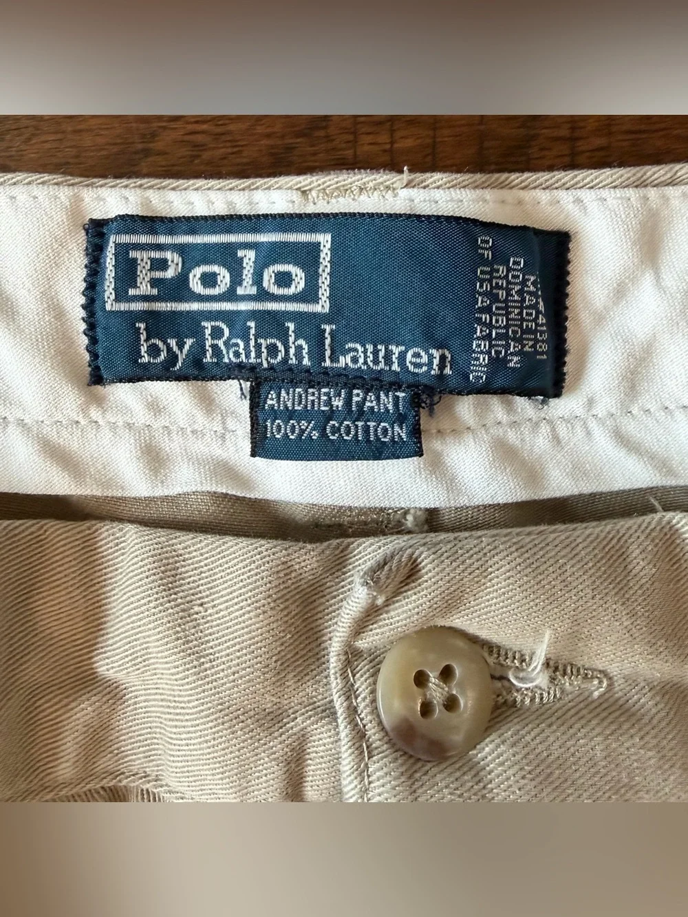 Polo Ralph Lauren Andrew Pant Pleated Chino Pants Mens 38x29 90s Tan Vintage